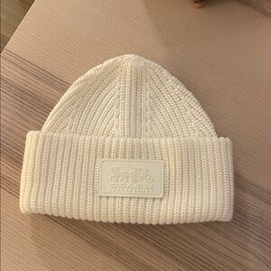 Coach Ivory Knit Beanie